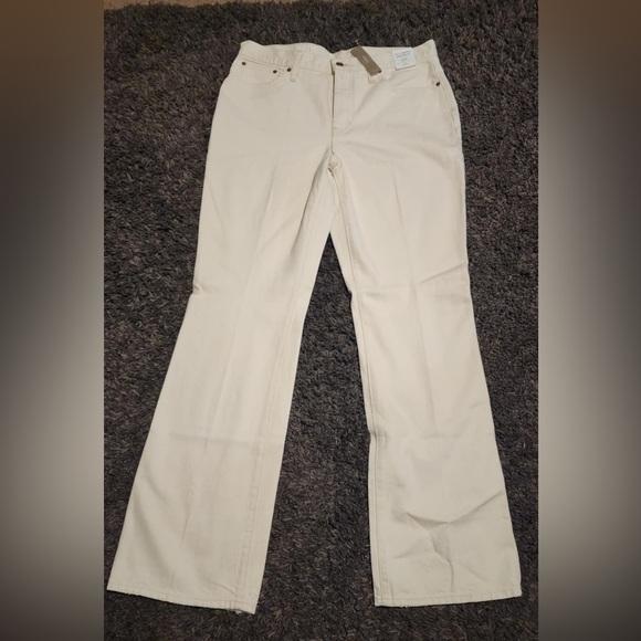 J. CREW High-rise Full Length Demi Boot Oatmeal 100% Cotton Sz.31Tx33 NWT** - Picture 1 of 8